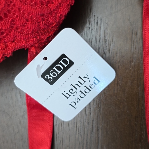 RENE ROFE Elegant Red Lace Bra 36DD new - Picture 3 of 5